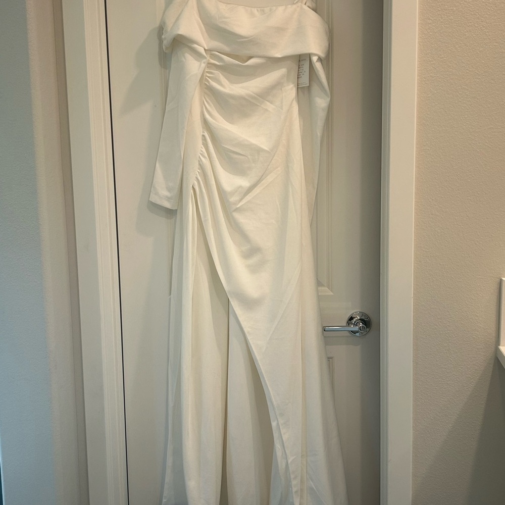 Alamour The Label Off-Shoulder Cream Dress